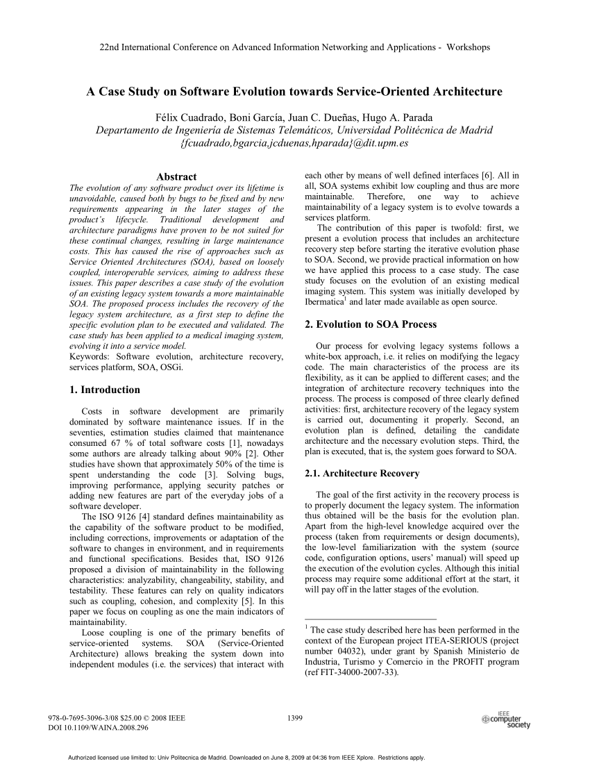 Software Architecture Evolution Springer for Research